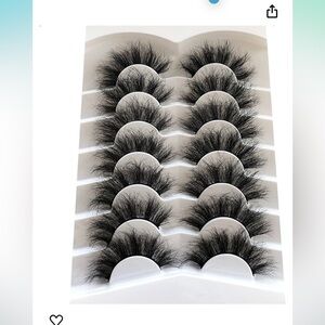 False Eyelashes Faux Mink Lashes 20MM Messy Long Fluffy 8D 7 Pairs Pack Black